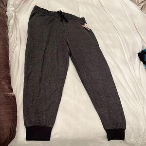 Gray Tapered Jogger Sweatpants with Elastic Cuffs